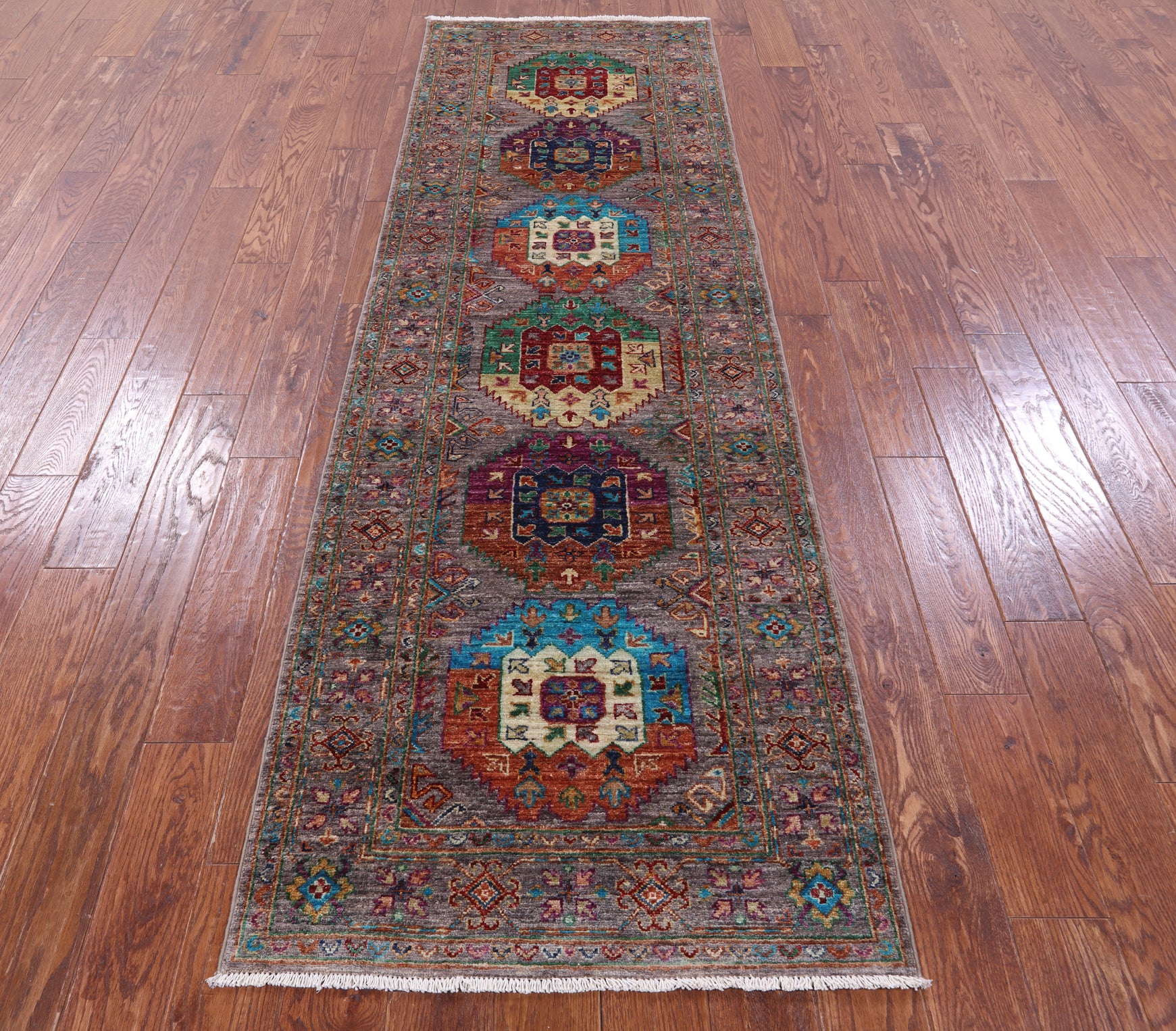 Turkmen Ersari Hand Knotted Wool Runner Rug - 2' 9" X 8' 11" - Golden Nile