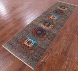 Turkmen Ersari Hand Knotted Wool Runner Rug - 2' 9" X 8' 11" - Golden Nile