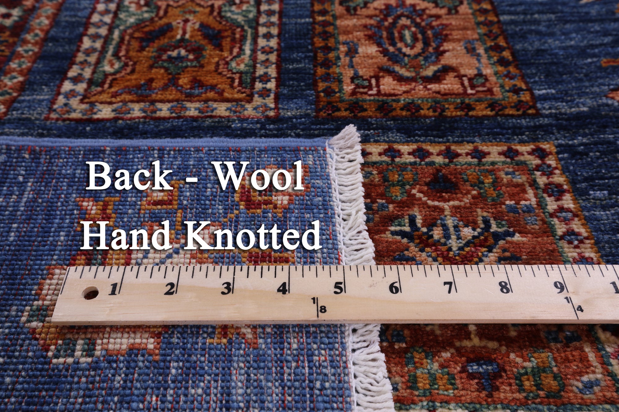 Blue Garden Design Persian Hand Knotted Wool Runner Rug - 2' 7" X 9' 2" - Golden Nile