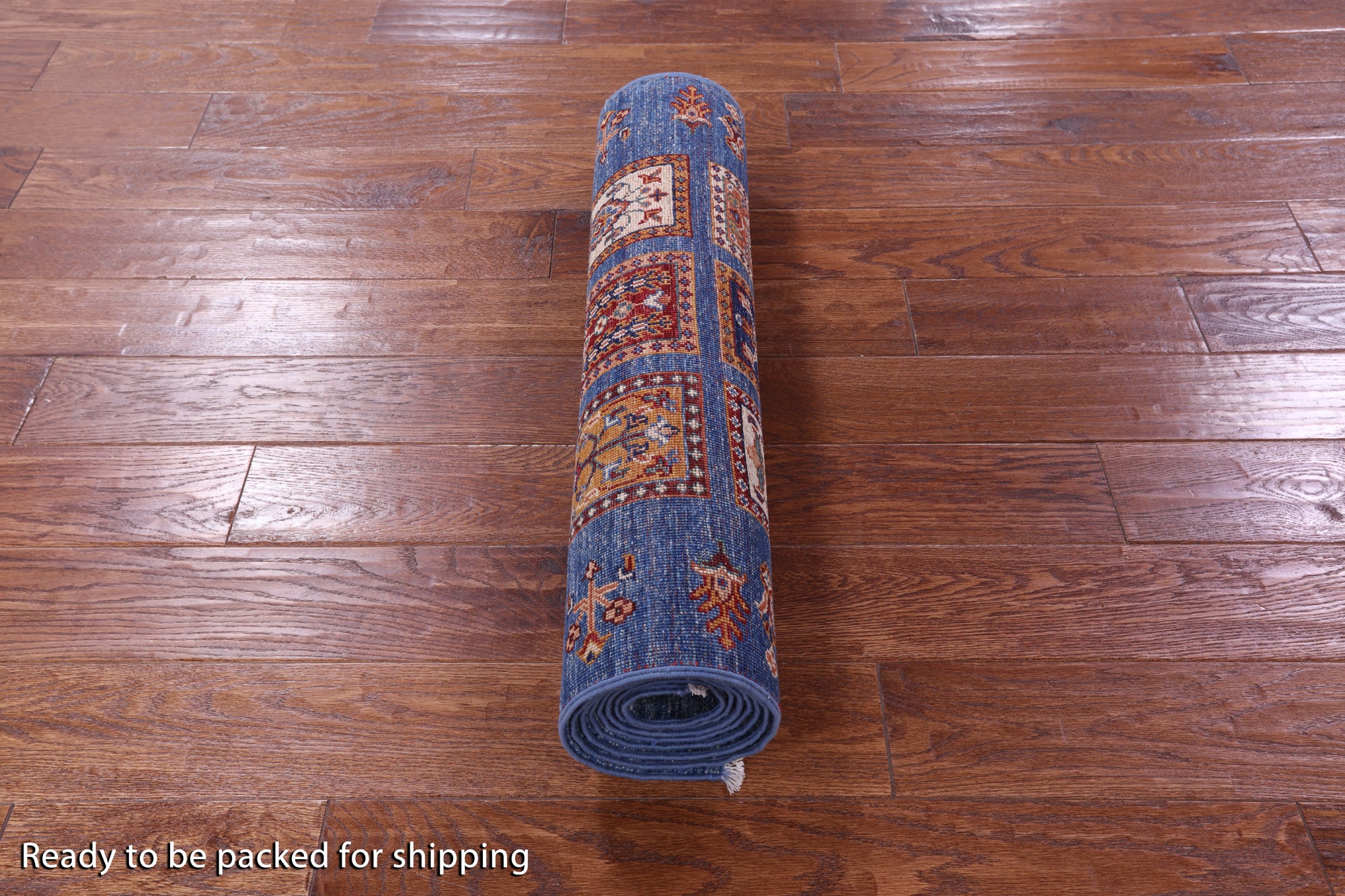 Blue Garden Design Persian Hand Knotted Wool Runner Rug - 2' 7" X 9' 2" - Golden Nile