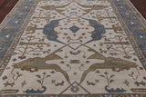 Ivory Turkish Oushak Hand Knotted Wool Area Rug - 9' 2" X 11' 9" - Golden Nile
