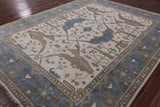 Ivory Turkish Oushak Hand Knotted Wool Area Rug - 9' 2" X 11' 9" - Golden Nile