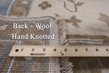Ivory Turkish Oushak Hand Knotted Wool Area Rug - 9' 2" X 11' 9" - Golden Nile