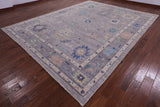 Grey Turkish Oushak Hand Knotted Wool on Wool Rug - 10' 0" X 12' 11" - Golden Nile