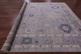 Grey Turkish Oushak Hand Knotted Wool on Wool Rug - 10' 0" X 12' 11" - Golden Nile