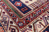 Ivory Super Kazak Hand Knotted Wool Rug - 8' 4" X 10' 0" - Golden Nile