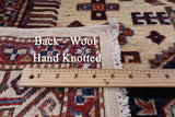 Ivory Super Kazak Hand Knotted Wool Rug - 8' 4" X 10' 0" - Golden Nile