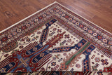 Ivory Super Kazak Hand Knotted Wool Rug - 8' 4" X 10' 0" - Golden Nile
