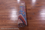 Blue Super Kazak Hand Knotted Wool Rug - 8' 2" X 9' 9" - Golden Nile