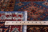 Blue Super Kazak Hand Knotted Wool Rug - 8' 2" X 9' 9" - Golden Nile
