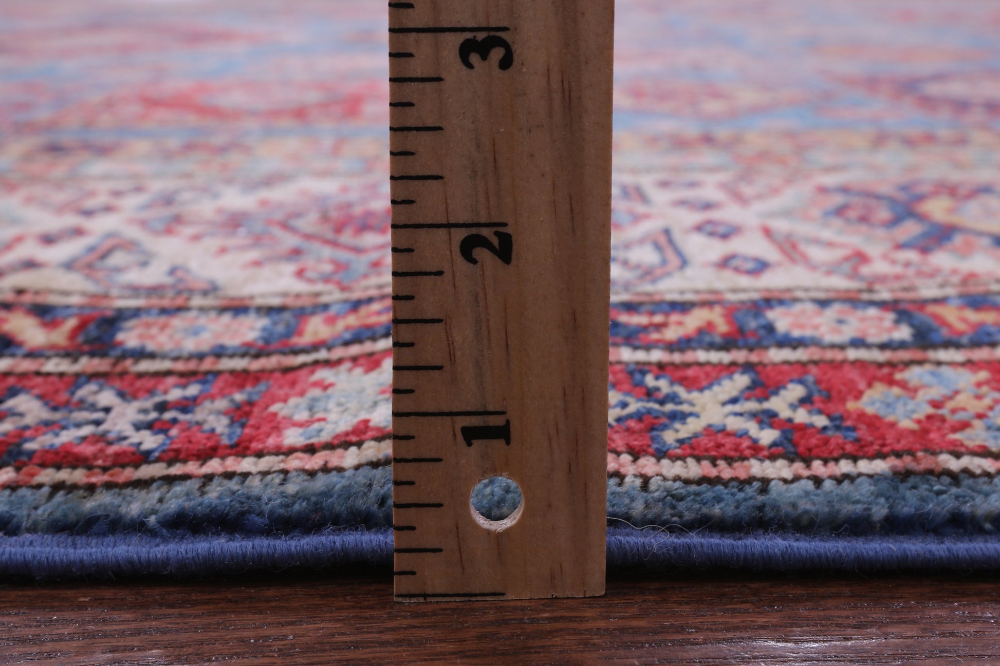 Blue Super Kazak Hand Knotted Wool Rug - 8' 2" X 9' 9" - Golden Nile