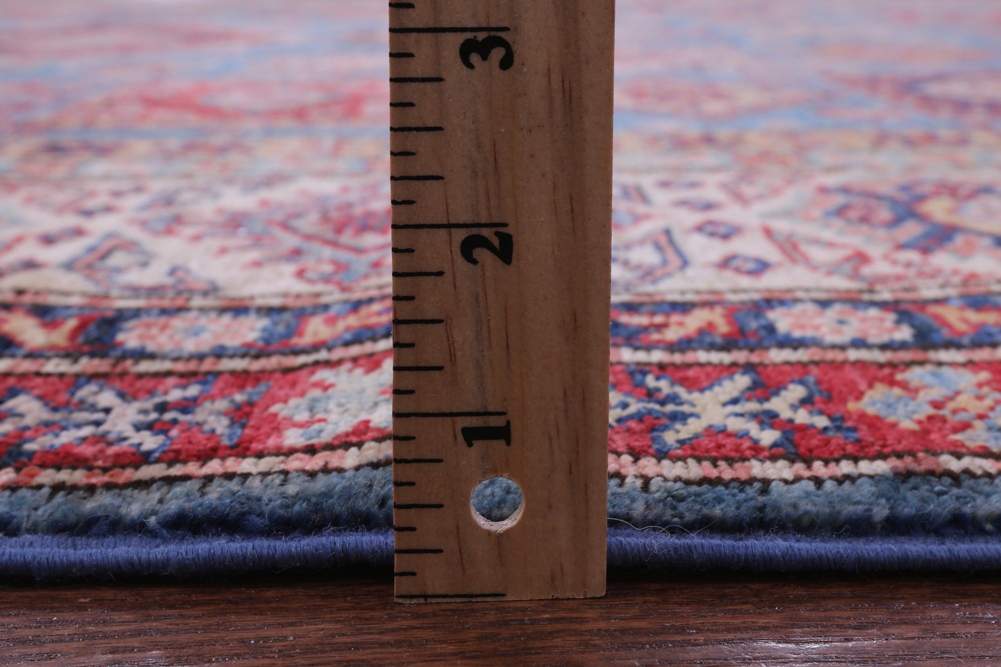 Blue Super Kazak Hand Knotted Wool Rug - 8' 2" X 9' 9" - Golden Nile