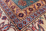 Green Super Kazak Hand Knotted Wool Rug - 8' 1" X 9' 11" - Golden Nile