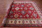 Red Super Kazak Hand Knotted Wool Rug - 8' 10" X 11' 10" - Golden Nile