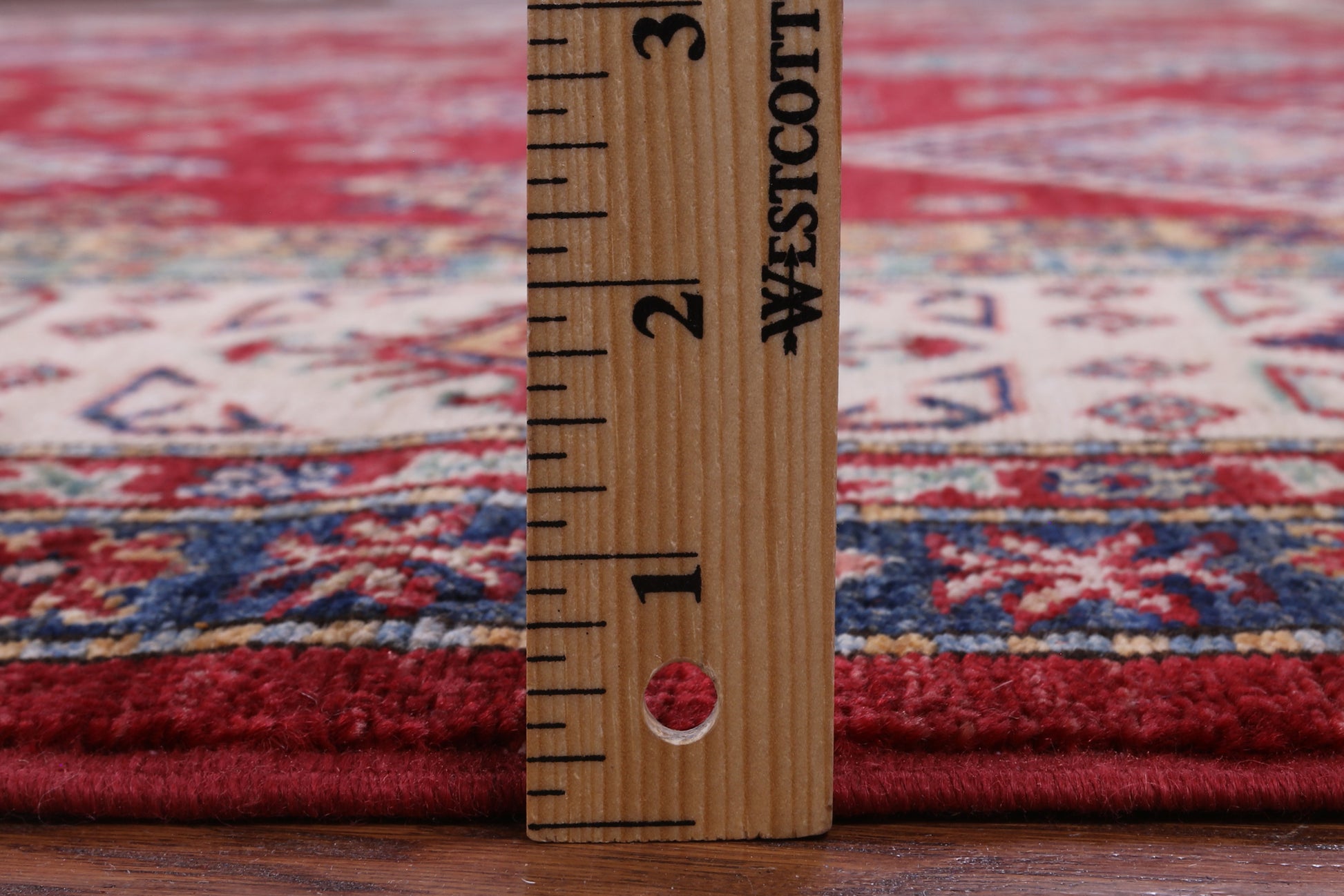 Red Super Kazak Hand Knotted Wool Rug - 8' 10" X 11' 10" - Golden Nile