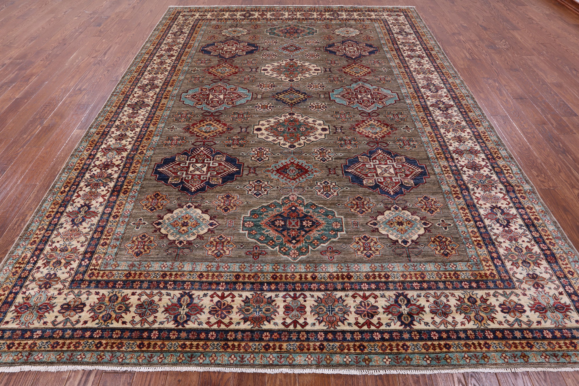 Super Kazak Hand Knotted Wool Rug - 9' 3" X 11' 11" - Golden Nile