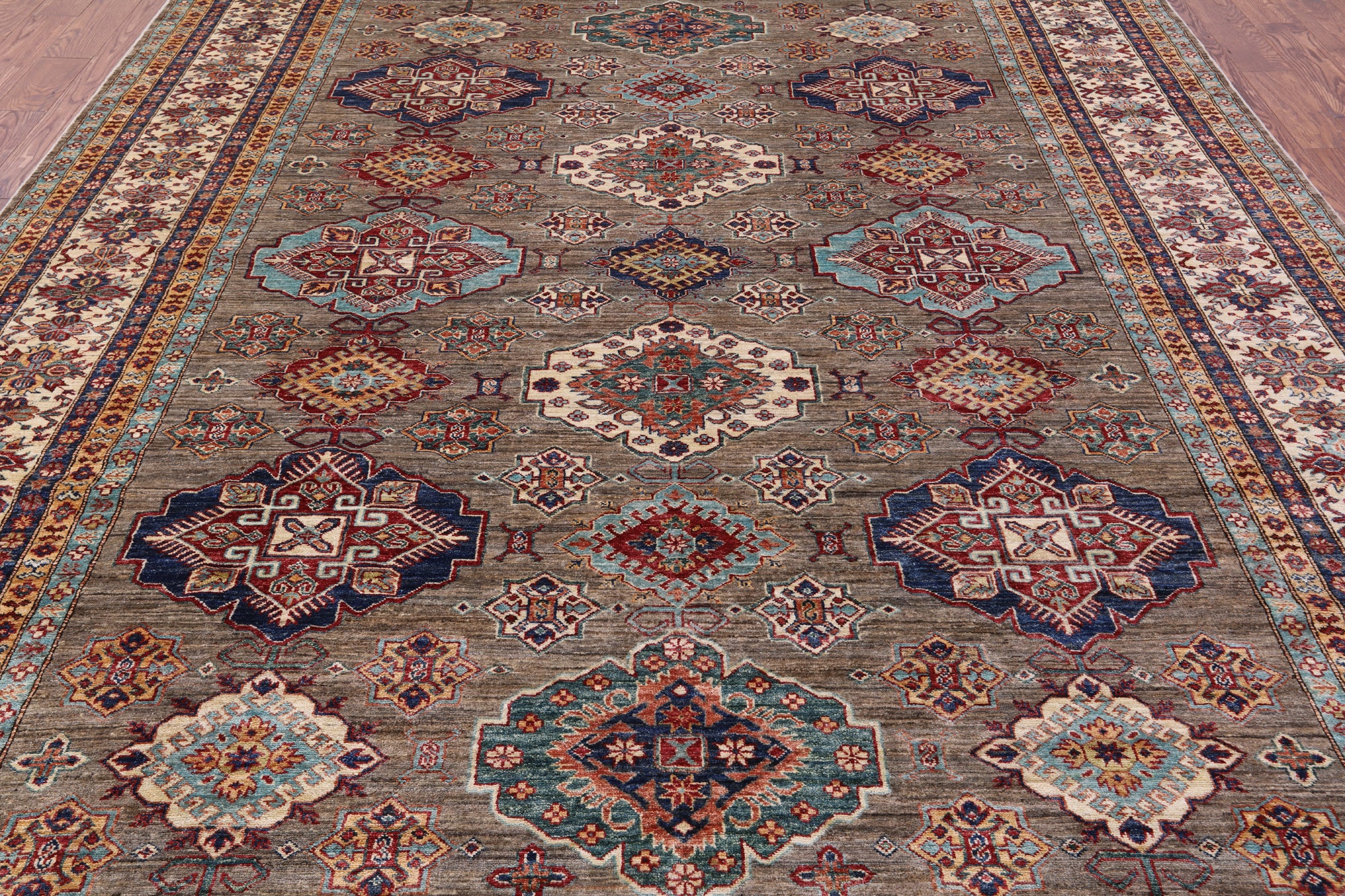 Super Kazak Hand Knotted Wool Rug - 9' 3" X 11' 11" - Golden Nile