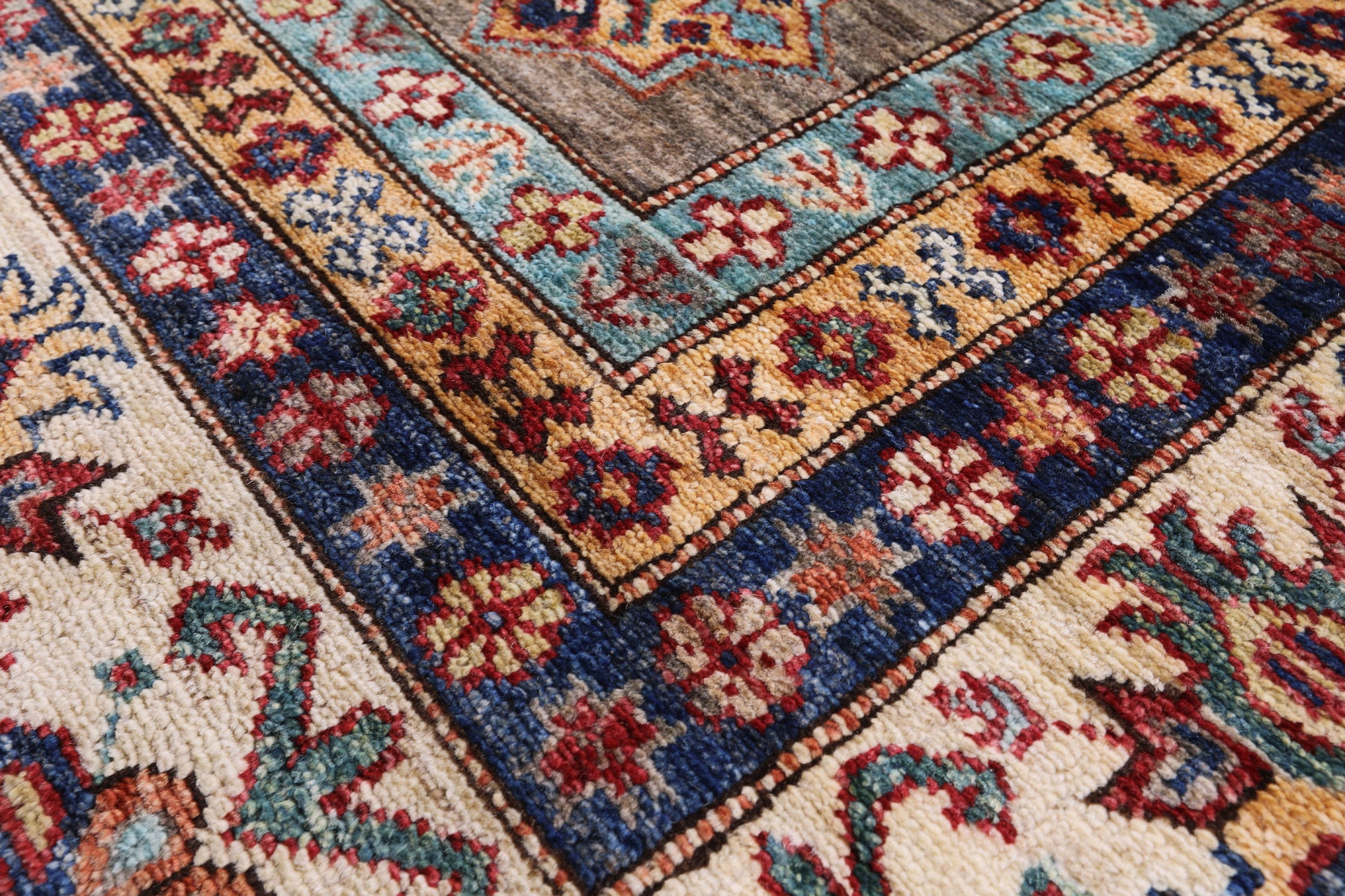 Super Kazak Hand Knotted Wool Rug - 9' 3" X 11' 11" - Golden Nile