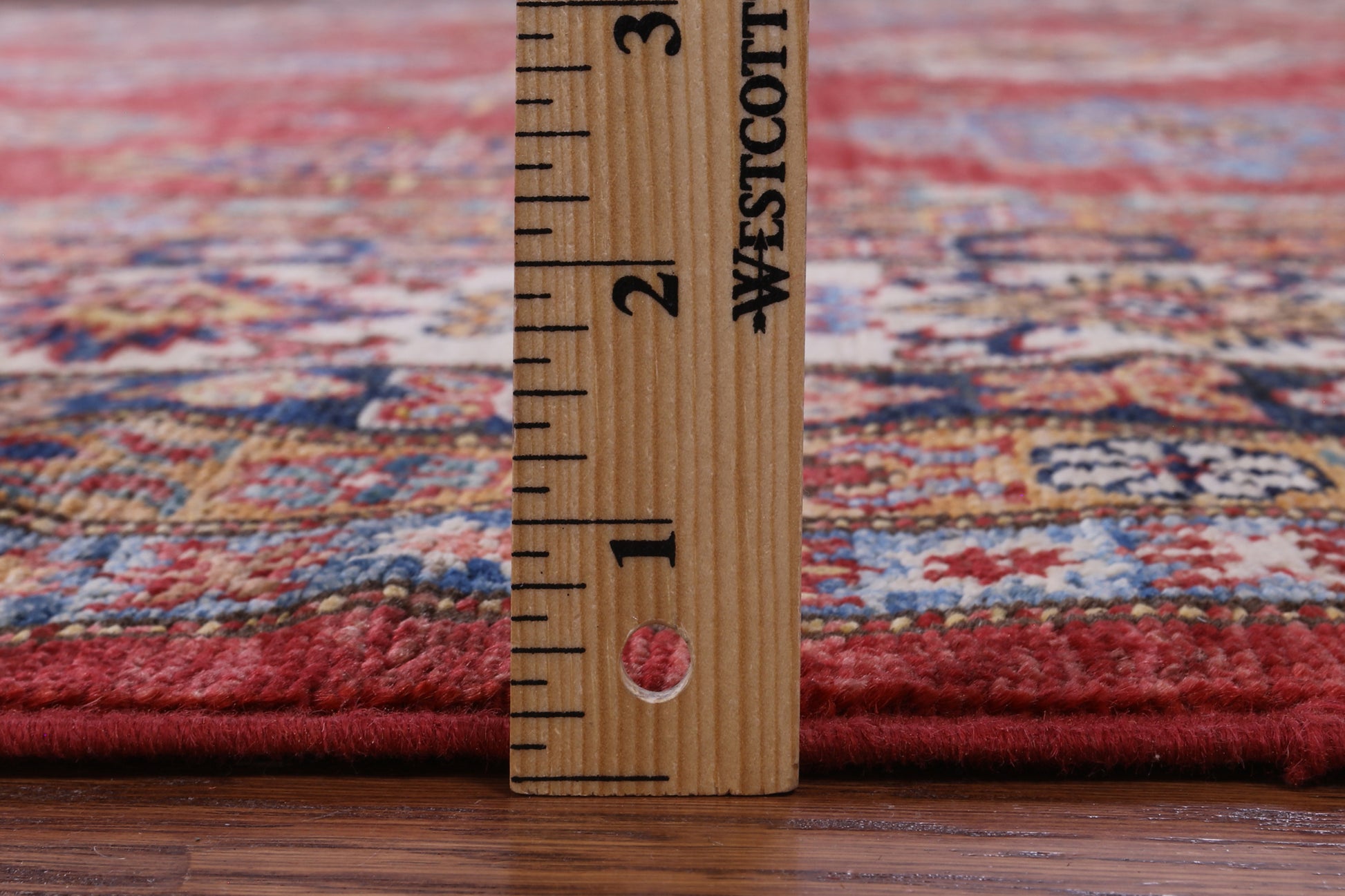 Red Super Kazak Hand Knotted Wool Rug - 8' 10" X 12' 7" - Golden Nile