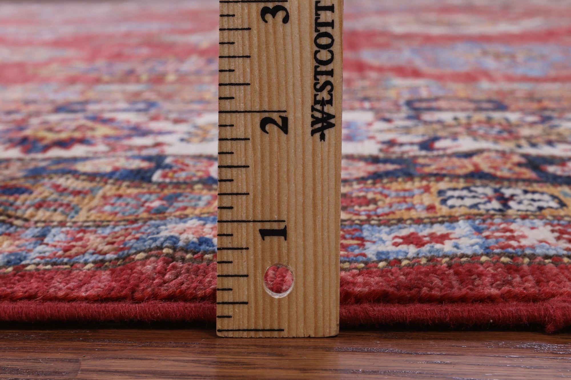 Red Super Kazak Hand Knotted Wool Rug - 8' 10" X 12' 7" - Golden Nile