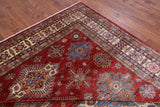 Red Super Kazak Hand Knotted Wool Rug - 8' 10" X 12' 7" - Golden Nile