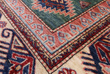Green Super Kazak Hand Knotted Wool Rug - 6' 9" X 9' 6" - Golden Nile