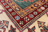 Green Super Kazak Hand Knotted Wool Rug - 6' 6" X 9' 7" - Golden Nile