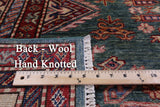 Green Super Kazak Hand Knotted Wool Rug - 5' 7" X 7' 10" - Golden Nile