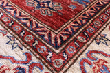 Green Super Kazak Hand Knotted Wool Rug - 5' 10" X 8' 9" - Golden Nile