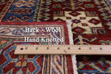 Red Super Kazak Handmade Wool Rug - 3' 11" X 6' 2" - Golden Nile