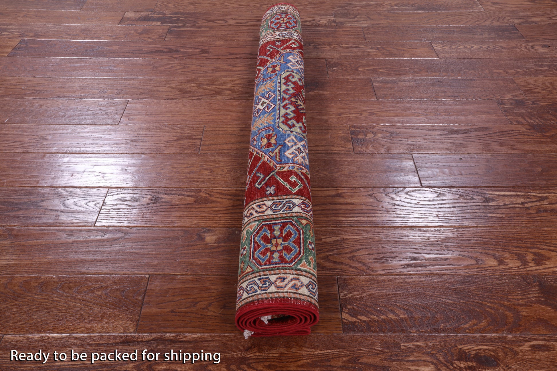 Red Super Kazak Handmade Wool Rug - 3' 11" X 6' 2" - Golden Nile