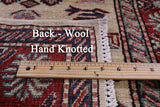 Ivory Super Kazak Hand Knotted Wool Runner Rug - 2' 8" X 9' 5" - Golden Nile