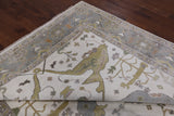 Ivory Turkish Oushak Hand Knotted Wool Area Rug - 9' 0" X 11' 9" - Golden Nile