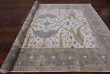 Ivory Turkish Oushak Hand Knotted Wool Area Rug - 9' 0" X 11' 9" - Golden Nile