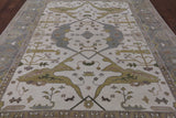 Ivory Turkish Oushak Hand Knotted Wool Area Rug - 9' 0" X 11' 9" - Golden Nile