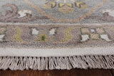 Ivory Turkish Oushak Hand Knotted Wool Area Rug - 9' 0" X 11' 9" - Golden Nile