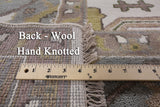 Ivory Turkish Oushak Hand Knotted Wool Area Rug - 9' 0" X 11' 9" - Golden Nile