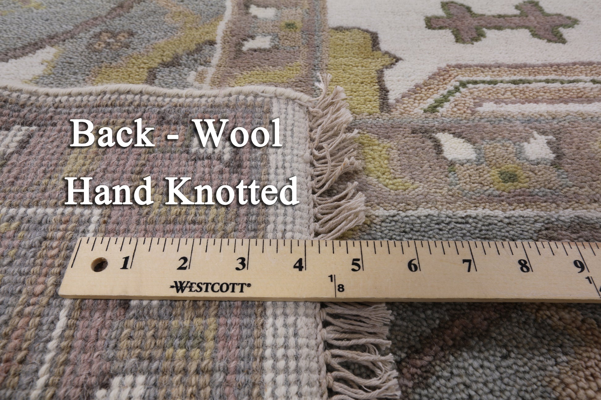 Ivory Turkish Oushak Hand Knotted Wool Area Rug - 9' 0" X 11' 9" - Golden Nile
