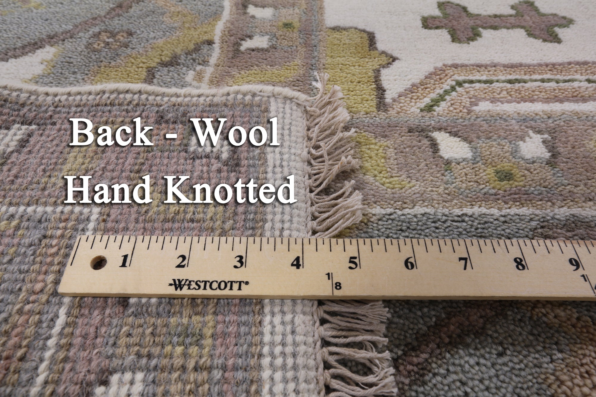 Ivory Turkish Oushak Hand Knotted Wool Area Rug - 9' 0" X 11' 9" - Golden Nile