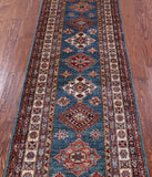 Super Kazak Hand Knotted Wool Runner Rug - 2' 6" X 7' 0" - Golden Nile