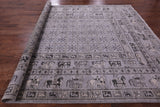 Grey Antiqued Pazyryk Historical Design Hand Knotted Wool Rug - 9' 0" X 12' 0" - Golden Nile