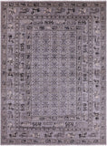 Grey Antiqued Pazyryk Historical Design Hand Knotted Wool Rug - 9' 0" X 12' 0" - Golden Nile