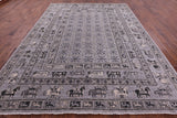 Grey Antiqued Pazyryk Historical Design Hand Knotted Wool Rug - 9' 0" X 12' 0" - Golden Nile