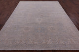 Silver Turkish Oushak Hand Knotted Wool Rug - 7' 10" X 9' 11" - Golden Nile