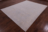 Silver Turkish Oushak Hand Knotted Wool Rug - 7' 10" X 9' 11" - Golden Nile