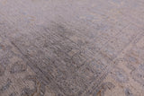 Silver Turkish Oushak Hand Knotted Wool Rug - 7' 10" X 9' 11" - Golden Nile
