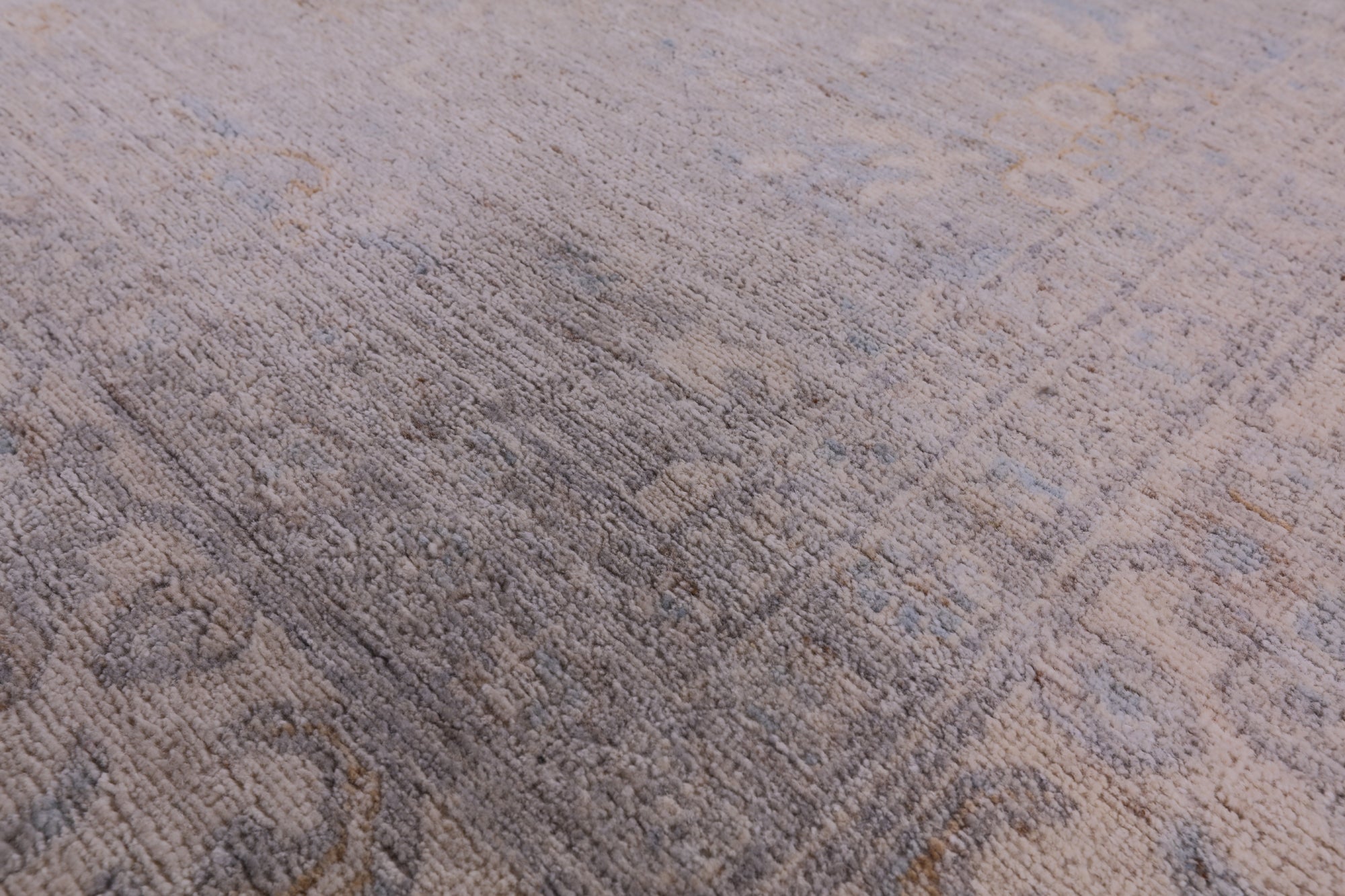 Silver Turkish Oushak Hand Knotted Wool Rug - 7' 10" X 9' 11" - Golden Nile