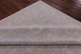 Silver Turkish Oushak Hand Knotted Wool Rug - 7' 10" X 9' 11" - Golden Nile