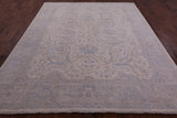 Ivory Turkish Oushak Hand Knotted Wool Rug - 8' 1" X 9' 7" - Golden Nile