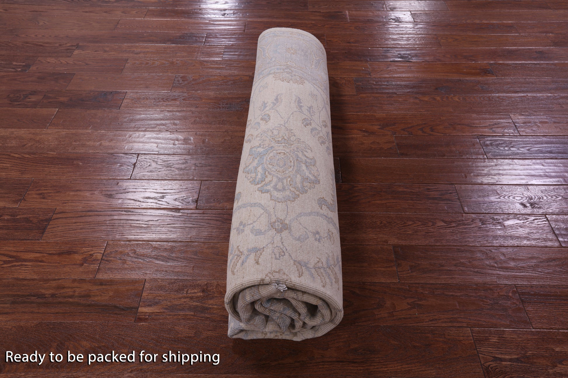 Ivory Turkish Oushak Hand Knotted Wool Rug - 8' 1" X 9' 7" - Golden Nile